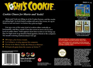 Yoshi's Cookie (Europe) box cover back